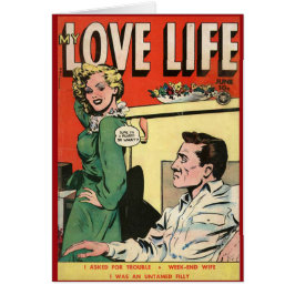 Cartão de Cobrir Vintage Comic "My Love Life"