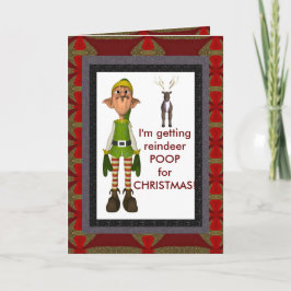 Cartão de cocô de rena.