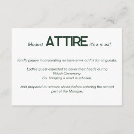 Cartão de Código de Vestido de Casamento Branco Em