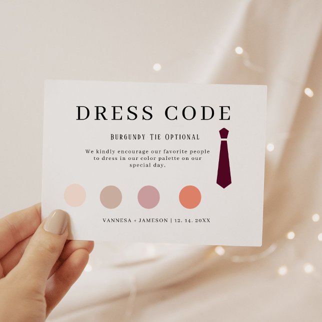 Cartão de código de vestimenta para convidados ele (Criador carregado)