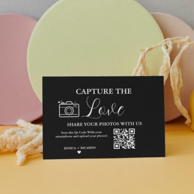 Cartão de Código QR de Casamento Capture o Amor Ca (Criador carregado)