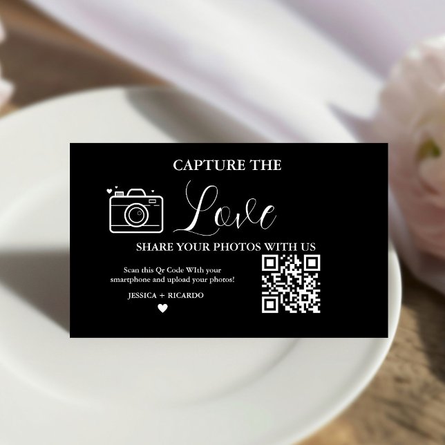Cartão de Código QR de Casamento Capture o Amor Fo (Criador carregado)