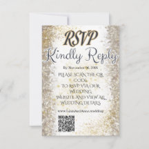 Cartão de Código QR de RSVP de Foto de Noiva com F