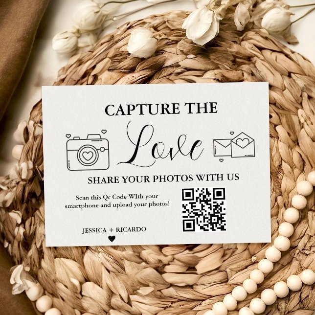 Cartão de Código QR do Casamento Capture o Amor, C (Criador carregado)