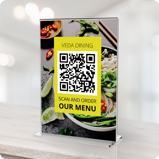 Cartão de Código QR do Menu de Verificação de Foto (Criador carregado)