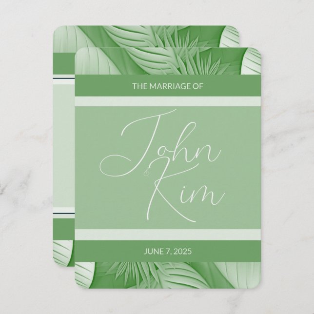 Cartão de Código QR Foto do Anúncio de Casamento T (Frente/Verso)