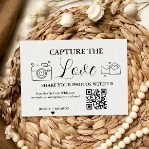 Cartão de Código QR para Casamento Capture o Amor,