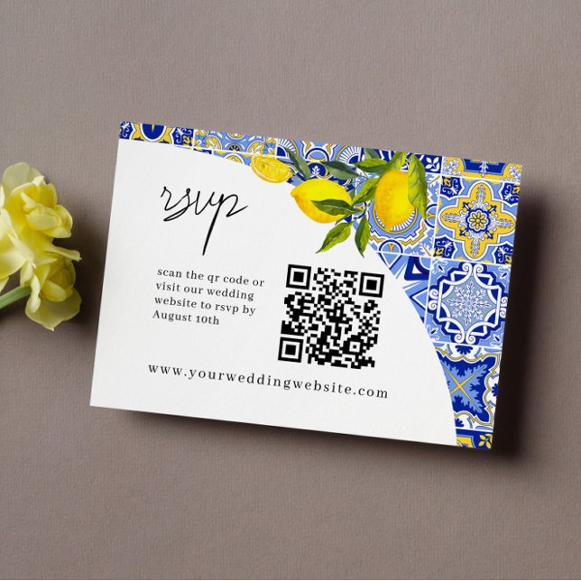 Cartão de código QR RSVP RSVP de Arch do Lemon Med (Criador carregado)