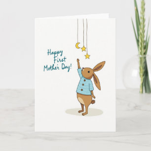 Cartão de Coelhinho do Dia das Mães Sonhador