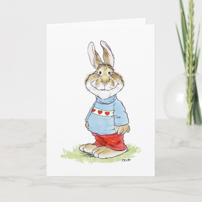 Cartão de Coelho de São Valentão Simpático (Frente)