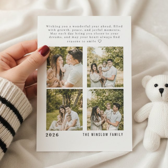 Cartão de Colagem de Fotos da Família com Feliz An (Criador carregado)