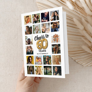 Cartão de Colagem de Fotos de 60 Anos de Idade