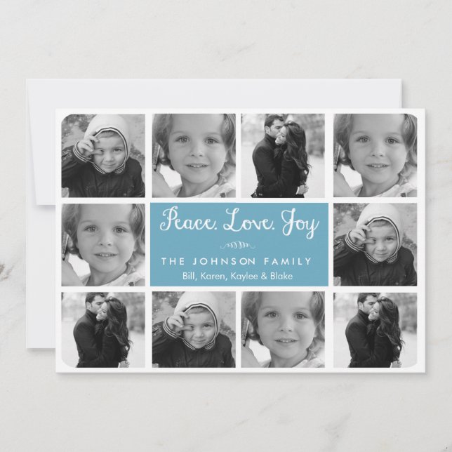 Cartão de Colagem de Fotos de Natal | Feriados (Frente)