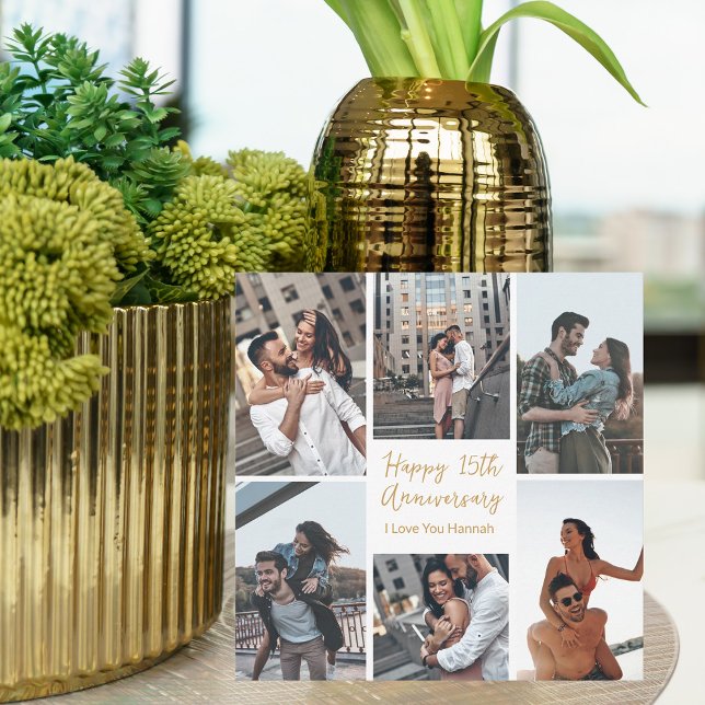 Cartão de Colagem de Fotos do Aniversário Personal (Criador carregado)