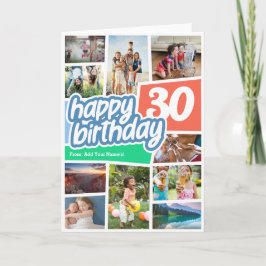 Cartão de Colagem de Fotos Feliz Aniversário