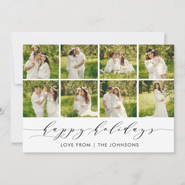 Cartão de Colagem de Fotos Moderna Feliz Feriados (Frente)