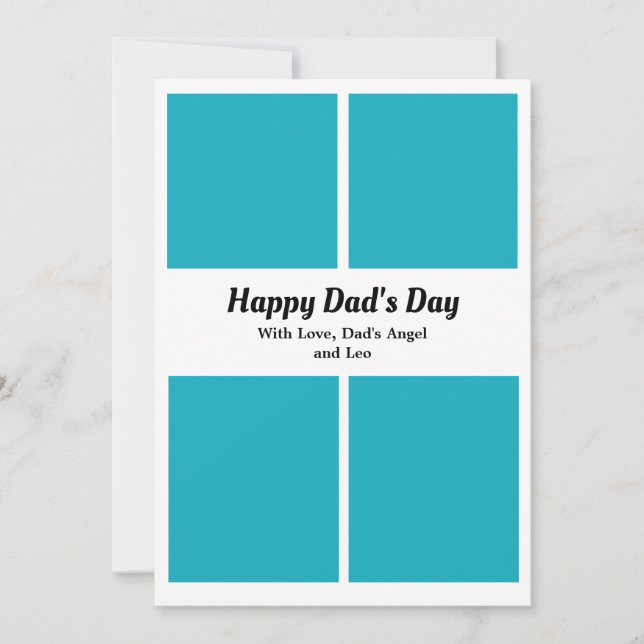 Cartão de Colagem de Fotos no Dia do Pai Personali (Frente)