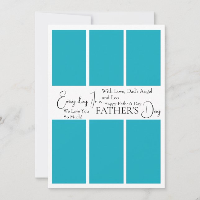 Cartão de Colagem de Fotos no Dia do Pai Personali (Frente)