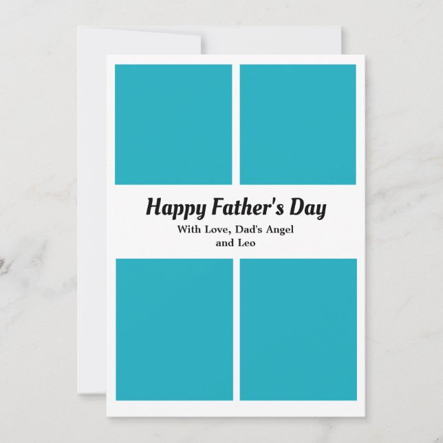 Cartão de Colagem de Fotos no Dia do Pai Personali (Frente)