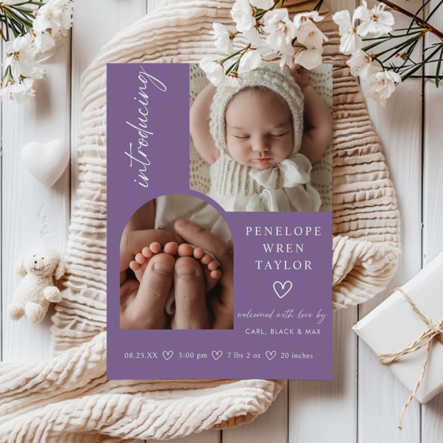 Cartão de Colagem Fotográfica de Anúncio de Nascim (Criador carregado)