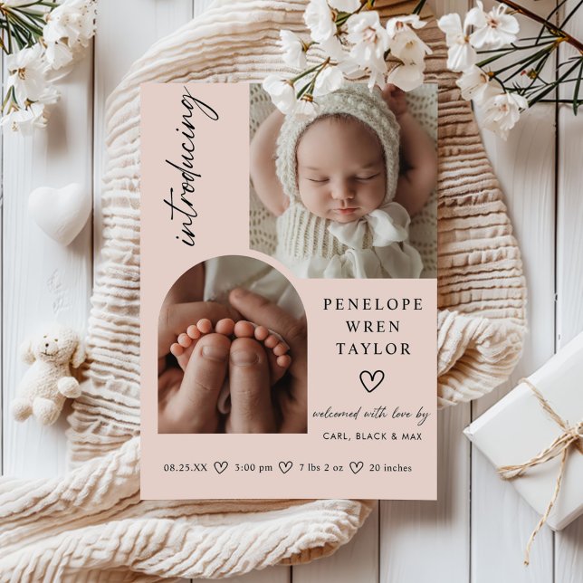 Cartão de Colagem Fotográfica de Anúncio de Nascim (Criador carregado)