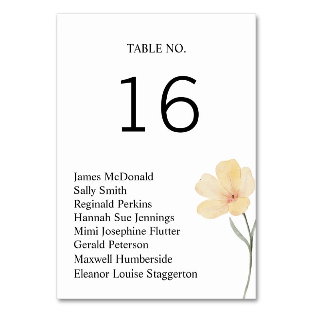 Cartão de Colocação de Mesa de Casamento (Frente)