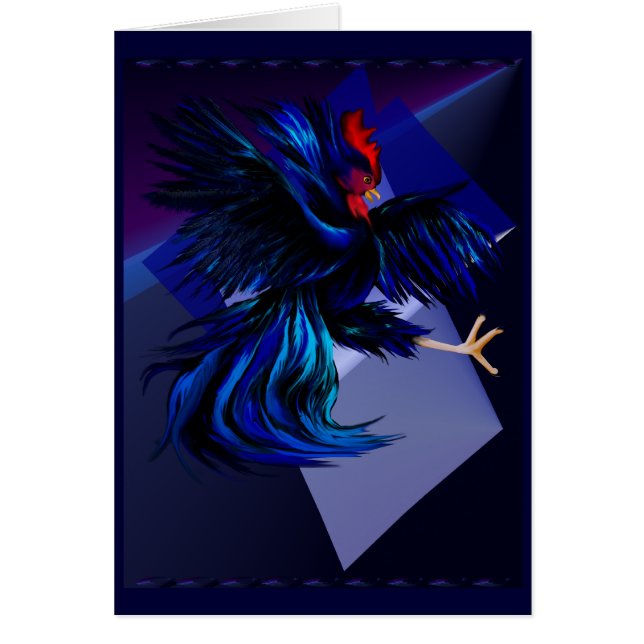 Cartão de combate preto do galo (Frente)