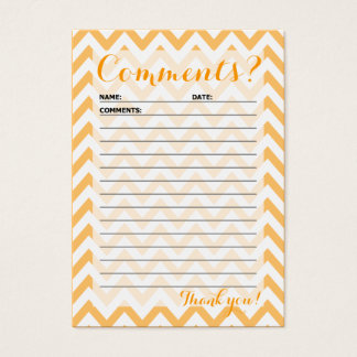 Cartão de comentário ao cliente Chevron