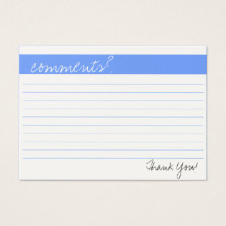 Cartão de Comentário Comercial
