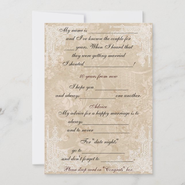 Cartão de comentário WhiteLace do WhiteLace Paper  (Frente)