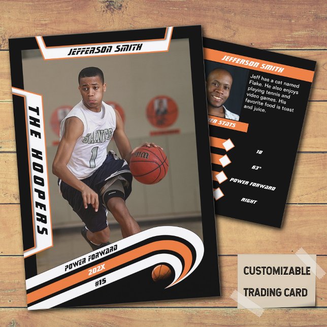Cartão de Comércio de Basquete em Lively Orange (Unleash the Future of Basketball Collectibles with the Basketball Trading Card in Lively Orange)