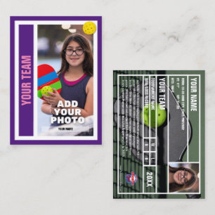 Cartão de Comércio de Jogador de Pickleball - Roxo
