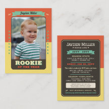 Cartão de Comércio de primeiro aniversario de Beis