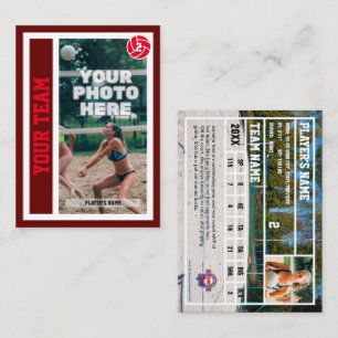 Cartão de Comércio de Voleibol de Praia Personaliz