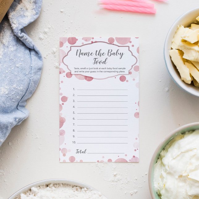 Cartão de Comida de Bebê Nome, Jogo de Chá de fral (Criador carregado)