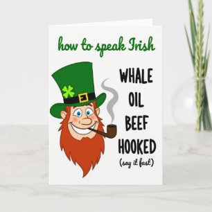 Cartão de Como Falar Irlandês Divertido