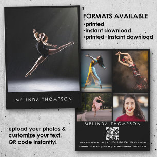 Cartão de Comp Dancer Coreógrafo 5 Foto QR Code