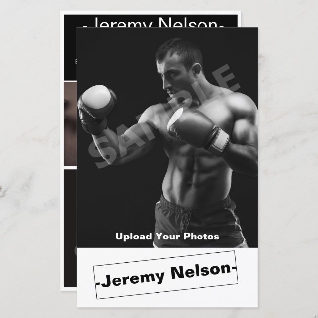 Cartão de Comp de Ator Masculino com Foto de Perfi (Frente/Verso)