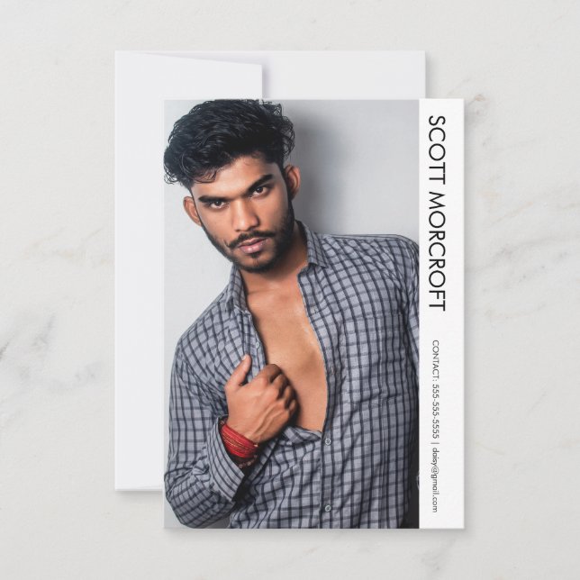 Cartão de Comp de Foto de Modelo Profissional Mode (Frente)