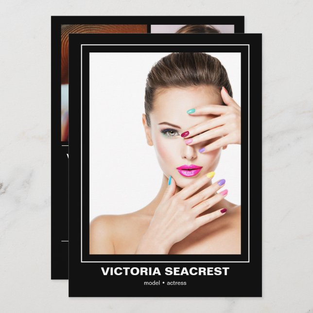 Cartão de Comp de Modelo de Dupla Face Borderline  (Frente/Verso)