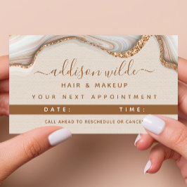 Cartão de Compromisso de Agitação de Mármore Doura