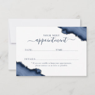 Cartão de Compromisso de Agitação de Silver Azul-m