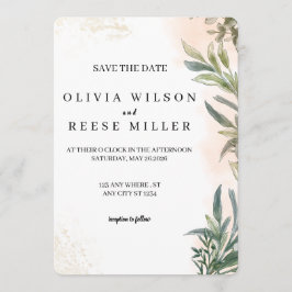 Cartão de Compromisso de Casamento com Aquarela Bo