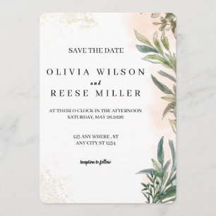Cartão de Compromisso de Casamento com Aquarela Bo