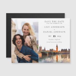 Cartão de Compromisso de Casamento com Foto de Lon