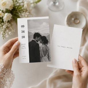 Cartão de Compromisso de Data de Casamento com Fot