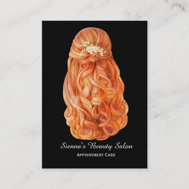 Cartão de compromisso de Hairstylist (Frente)