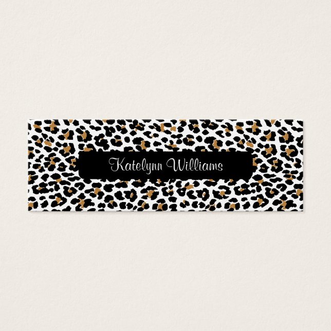 Cartão de Compromisso de Impressão na moda Leopard (Frente)