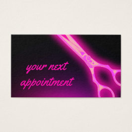 cartão de compromisso de tesoura neon-rosa