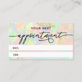 cartão de compromisso de textura opal faux iridesc